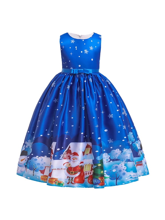 Girls Christmas Pageant Gown Kids Dance Party Child Xmas Dress for Holiday Celebrations and Stage Performances