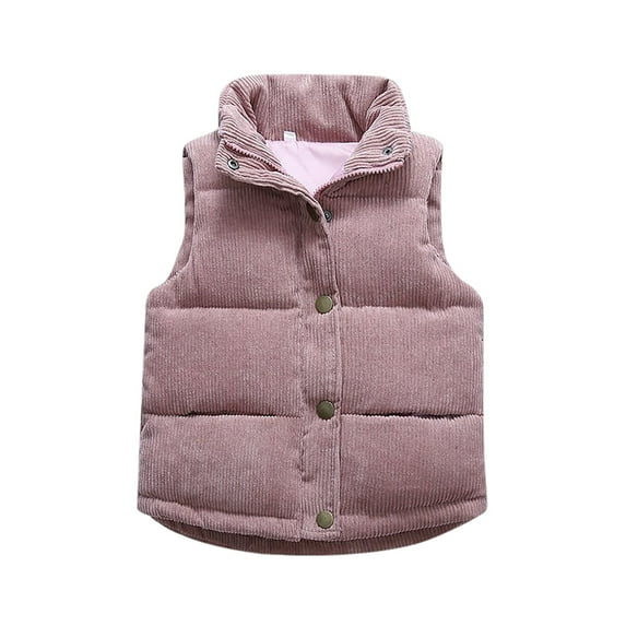Shadoumai Girls Corduroy Vest Fuzzy Sleeveless Coat Outerwear With Pockets For Toddler Kids Baby Boys Girls Girls Back To School Clothes