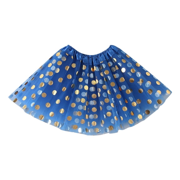 Shadoumai Girls Dance Dress Puffy Skirt Golden Polka Dot Half Body Tutu For Children Performance
