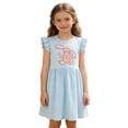 thumbnail image 1 of Shadoumai Girls Easter Dresses Size 12 Easter Day Cartoon Rabbit Flutter Sleeve Lightweight Summer Princess Dresses Flower Summer Dresses for Girl, 1 of 8