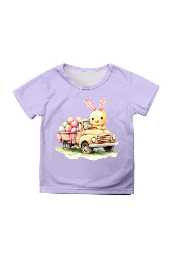 Girls Easter Shirt Size 10 Easter Day Letter Print Crew Neck Short Sleeve T Shirts Loose Soft Funny Tees T-Shirt Boys & Girls Shirts