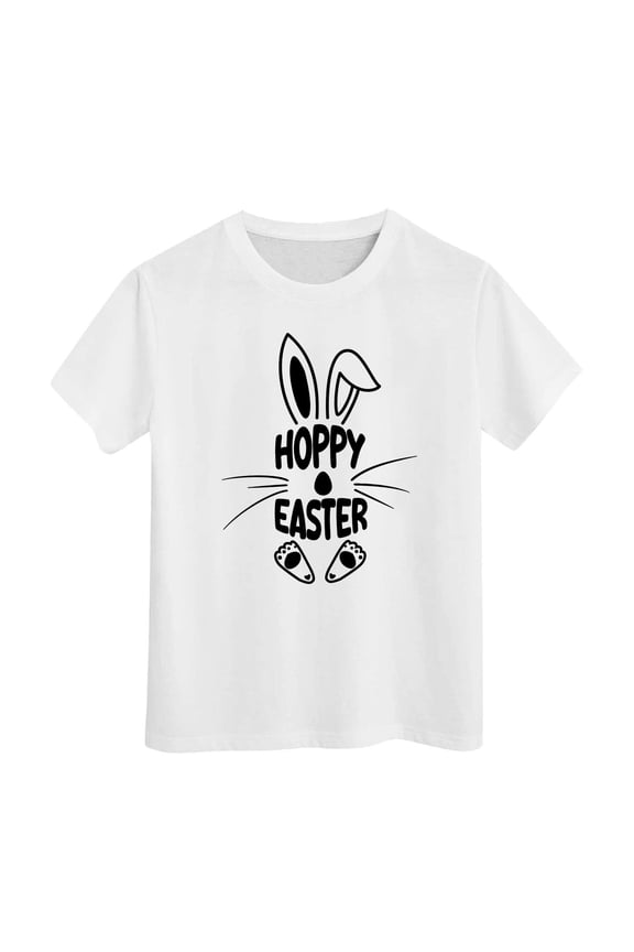 Girls Easter Shirt Size 10 Happy Easter Letter Graphic Printed Crew Neck Short Sleeve T-Shirt Casual Gentleman Tops Girls' Tops, Tees & Blouses