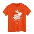 thumbnail image 1 of Shadoumai Girls Easter Shirt Size 6 Easter Day Letter Graphic Printed Crew Neck Short Sleeve T Shirt Top Cotton Tee Tops Girls Summer Tops T-Shirts, 1 of 3