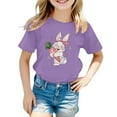 thumbnail image 1 of Shadoumai Girls Easter Shirt Size 7 Easter's Day Cartoon Print Round Neck Short Sleeve T Shirt Top Loose Funny Tees T Shirt for Boys and Girls, 1 of 4