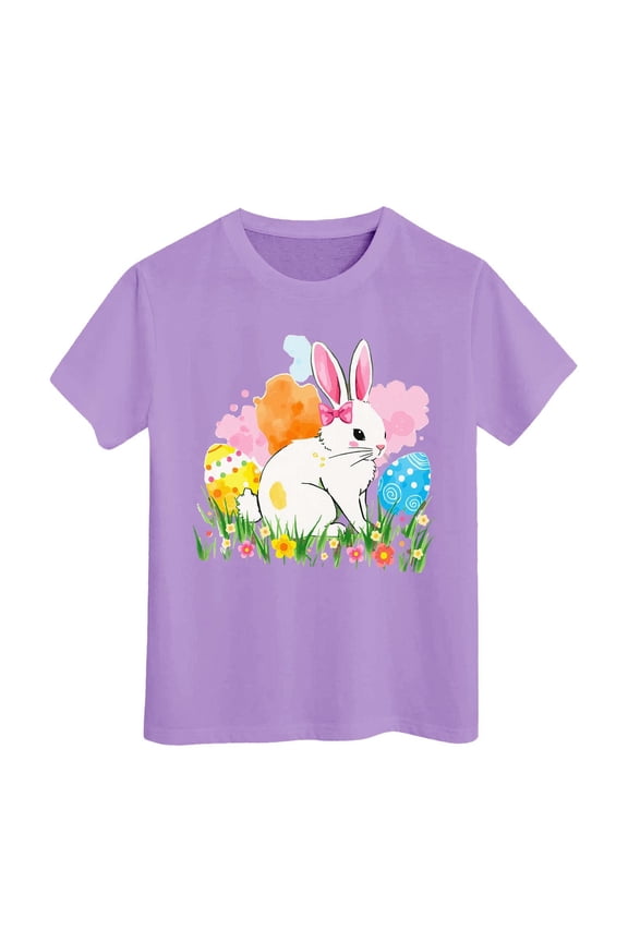 Girls Easter Shirt Size 8 Easter Day Graphic T-Shirts Crewneck Short Sleeve T Shirts Casual Tunic Blouse Girls Summer Tops T-Shirts