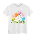 thumbnail image 1 of Shadoumai Girls Easter Shirt Size 8 Easter Day Letter Print Round Neck Short Sleeve T Shirts Loose Soft Tee Shirt Summer Clothes for Girls, 1 of 3