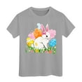 thumbnail image 1 of Shadoumai Girls Easter Shirt Size 8 Easter's Day Letter Print Crew Neck Short Sleeve Tee for Toddler Casual Preppy Tops T-Shirts Infant To Big Kid, 1 of 3