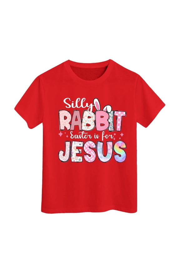 Girls Easter Shirt Size 8 Happy Easter Cartoon Print Crewneck Short Sleeve T Shirt Fashion Tunic Blouse Tee for Boys & Girls