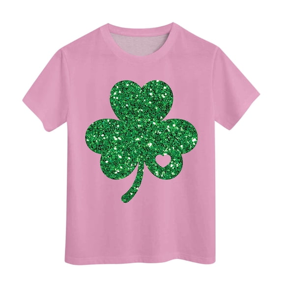 Shadoumai Girls Heart St Patricks Day Shamrock Irish Toddler Baby T-Shirt