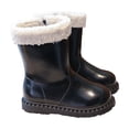 thumbnail image 1 of Shadoumai Girls Lace Up Riding Boots Fall Kids Mid Calf Combat Shoes PU Leather Side Zipper Cowboy Punk Cute Goth Boot 4-12 Years, 1 of 6
