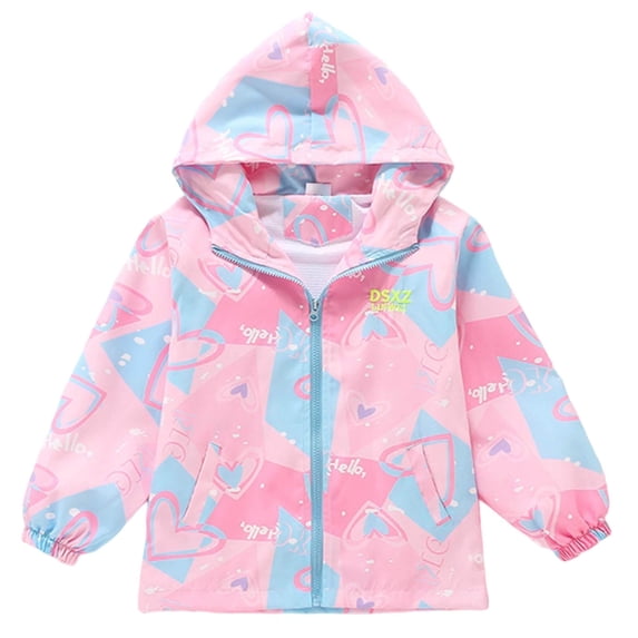 Shadoumai Girls Lightweight Windbreaker Jacket Spring Casual Outerwear For Kids 4-15 Years Outdoor Sports Coat Daily Wear Back To School Fashion