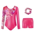thumbnail image 1 of Shadoumai Girls Long Sleeve Ballet Dance Unitard Digital Print Gymnastics Leotard For Training Performance Comfortable Stretch Fabric, 1 of 2