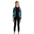 thumbnail image 1 of Shadoumai Girls Long Sleeve Swimsuit Gradient Floral Print Surfing Diving Swimsuit With Full Leg Coverage, 1 of 5