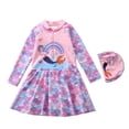 thumbnail image 1 of Shadoumai Girls Long Sleeve Swimsuit With Skirt Scale Print Design Rash Guard Swimwear Built In And Shorts, 1 of 3