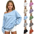 thumbnail image 1 of Shadoumai Girls Off The Shoulder Sweatshirt Y2k Long Sleeve Crop One Shoulder Pullover Fall Teen Girl Cropped Shirt Top, 1 of 6