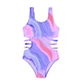 thumbnail image 1 of Shadoumai Girls One Piece Swimsuit 12-14 Cute Bow Girls Tankini Swimsuit Quick Dry & Stretchy Color Block Girl Bathing Suit Swimwear with Cover Up Beach Skirt Tween Adjustable Straps Padded, 1 of 3
