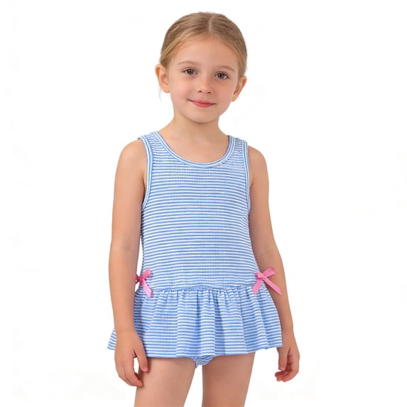 Shadoumai Girls One Piece Swimsuit Age 10-12 Cross Ruched Front Girls Tankini Swimsuit Quick Dry Color Block Ruffle Bathing Suit Swimwear Shorts and Skirt Adjustable Wide Straps