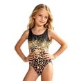 thumbnail image 1 of Shadoumai Girls One Piece Swimsuit Size 10-12 Tummy Control Tankini Lightweight Color Block Bathing Suit Adjustable Straps Swimwear Shorts and Skirt, 1 of 5