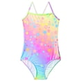 thumbnail image 1 of Shadoumai Girls One Piece Swimsuit Size 16 Cross Ruched Front Girls Swimwear Tankini Quick Dry Tropical Print Bathing Suit Stretch Strap Swimwear Set Girl, 1 of 3