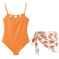 thumbnail image 1 of Shadoumai Girls One Piece Swimsuit Size 8-9 Modest Ruched Girls Tankini Swimsuit Quick Dry & Stretchy Crossback Floral Print Bathing Suit Adjustable Wide Straps Summer Girl's Swimwear, 1 of 7