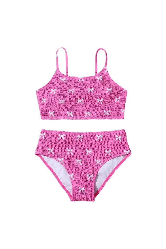 Girls Rash Guard Long Sleeve Swimsuits Set 2 Piece Kids Bathing Suit UV Protection Swim Top+Shorts for 7-14Y