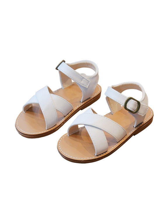 Girls Sandals For Toddlers And Kids Soft Sole Roman Style Strappy Open Toe Casual Comfortable Beach Outdoor Indoor Play Shoes For Baby To Little Girls