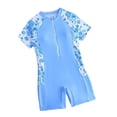 thumbnail image 1 of Shadoumai Girls Short Sleeve Rash Guard Swimsuit Teen Youth Swimwear For Beach Pool Activities,Kid Girl Mermaid 3Pcs, 1 of 7