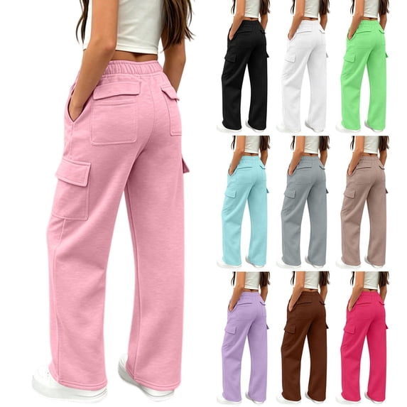 Shadoumai Girls' Soft Knit Everyday Leggings Comfortable Solid Color Tapered Fit Joggers Joggers With Elastic Waistband For Girls Daily Wear,Girl Uniform Pants 9-10 Years