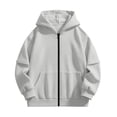 thumbnail image 1 of Shadoumai Girls Solid Color Casual Zip Hoodie Jacket Lightweight Hooded Sweatshirt Front Comfortable Everyday Outerwear for Kids Back To School Clothes for Girls 7-8, 1 of 9