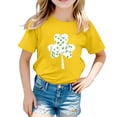thumbnail image 1 of Shadoumai Girls' St. Patrick's Day T-Shirt, Pink with Green Sequin Shamrock, Short Sleeve, 1 of 4
