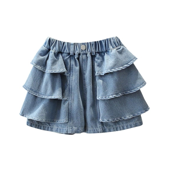 Shadoumai Girls Summer Casual Loose Fit Denim Shorts with Fashionable Bow Embroidery Design for and Youth