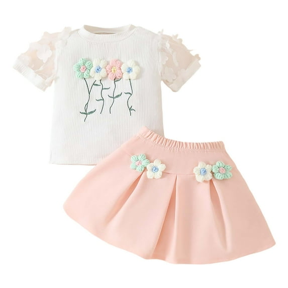 Shadoumai Girls Summer Clothes Cute Capybara Print & Cherry Bow Short Sleeve Shorts Set Tween Girl Outfits Size 6-12