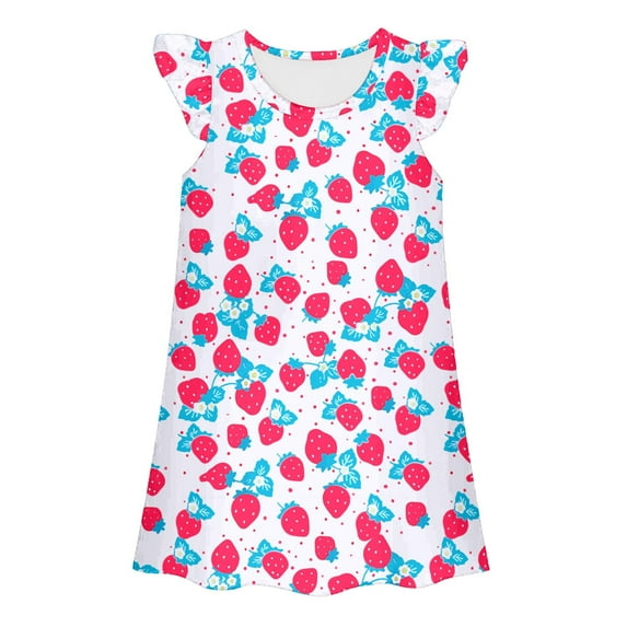 Shadoumai Girls Summer Dresses Size 5 Summer Sleeveless Easter Day Cute Print Casual Dance Party Dresses Baby Girl Clothes