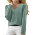 thumbnail image 1 of Shadoumai Girls Sweaters V Neck Knit Pullover Long Sleeve Soft Warm Cozy Casual Autumn Winter Tops for Teens 6-15 Years, 1 of 6