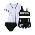 thumbnail image 1 of Shadoumai Girls Swimsuit 3 Piece Bikini Bathing Suit Criss Cross Swimwear Sets with Mesh Cover Up Pants 6-16Y, 1 of 6