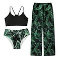 thumbnail image 1 of Shadoumai Girls Swimsuit 3 Piece Bikini Bathing Suit Criss Cross Swimwear Sets with Mesh Cover Up Pants 6-16Y, 1 of 2