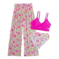 thumbnail image 1 of Shadoumai Girls Swimsuit Contrast Trim Tankini Swimsuit Solid Color 2 Piece Bathing Suit Modest Swimwear+Drawstring 9-, 1 of 6