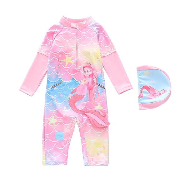 Shadoumai Girls Swimsuit For Toddlers And Kids Sparkly Scale Design Bathing With Tutu Skirt