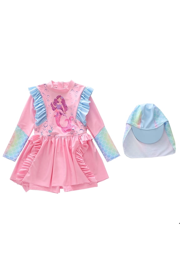 Girls Swimsuit One Piece Cross Ruched Front Tankini Quick Dry & Stretchy Cute Floral Print Bathing Suit for Girls Summer Girl's Swimwear with Chest Pad