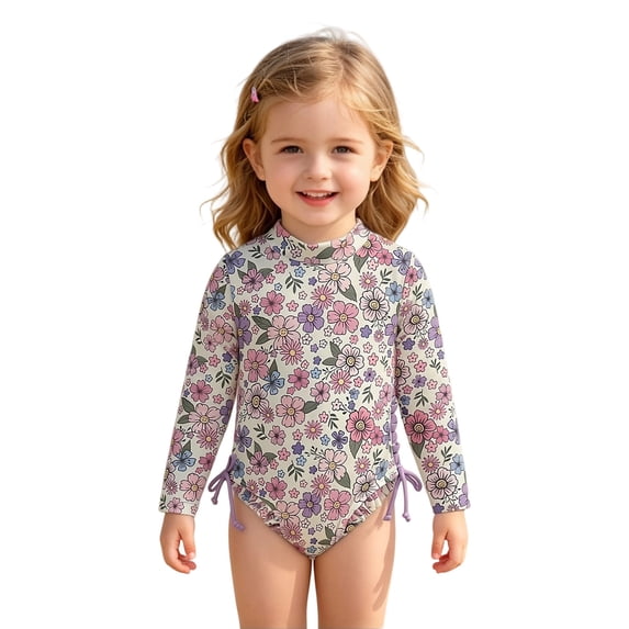 Shadoumai Girls Swimsuit One Piece Cutout Scalloped Ribbed Girls Swimwear Tankini Quick Dry & Stretchy Contrasting Trim Girls Dress Up Clothes with Chest Pad Swimwear Shorts and Skirt