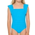 thumbnail image 1 of Shadoumai Girls Swimsuit One Piece Size 12-14 High Waisted Tankini Quick Drying Contrast Color Bathing Suits for Girls Girls' Swimwear with Print Shorts with Chest Pad, 1 of 3