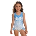 thumbnail image 1 of Shadoumai Girls Swimsuit One Piece Size 6 Front Criss Cross Tankini with Shorts Lightweight Color Block Beach Skirt Cute Ruched Bathing Suit Ruched Adjustable Strap Summer Girl's Swimwear, 1 of 7
