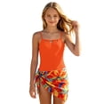 thumbnail image 1 of Shadoumai Girls Swimsuit One Piece Size 6 Ruffle Ruched Tankini Sets Quick Dry & Stretchy Tropical Print Bathing Suits for Girls Summer Girl's Swimwear Adjustable Wide Straps, 1 of 7