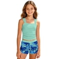thumbnail image 1 of Shadoumai Girls Swimsuit Rash Guard Bikini Set Adjustable Strap Tankini Sets 2pcs Ribbed Girls Bathing Suit&nbsp;size 12, 1 of 4