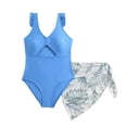thumbnail image 1 of Shadoumai Girls Swimsuit Rash Guard Girls Bikini Drawstring Bottoms Tankini Two Pieces Girls Dress Up Clothes Cute Pattern Print Beach Swimwear, 1 of 3