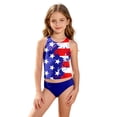 thumbnail image 1 of Shadoumai Girls Swimsuit Ribbed Bikinis for Adjustable Straps Tankini Set 2-Piece Girls Bathing Suit Contrast Trim Swimwear Set Girl, 1 of 4