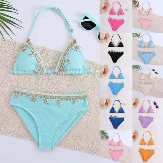 Shadoumai Girls Swimsuit Ruched Side Bikini Sets Adjustable Straps Tankini with Shorts 3 Pieces Ruched Side Bathing Suit