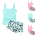 thumbnail image 1 of Shadoumai Girls Swimsuit Ruched Side Bikini Sets Drawstring Bottoms Girls Tankini Swimsuit 2-Piece Ruched Side Girls Bathing Suit&nbsp;size 6, 1 of 3