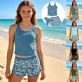 thumbnail image 1 of Shadoumai Girls Swimsuit Size 6 Cute Ruffle Bikini Set Drawstring Tankini 3pcs Cute Ruffle Bathing Suit for Girls, 1 of 5