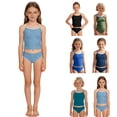thumbnail image 1 of Shadoumai Girls Swimsuit Size 8 Cutout Bikini Set Adjustable Straps Tankini for Girls 3pcs Cute Ruffle Bathing Suit, 1 of 6